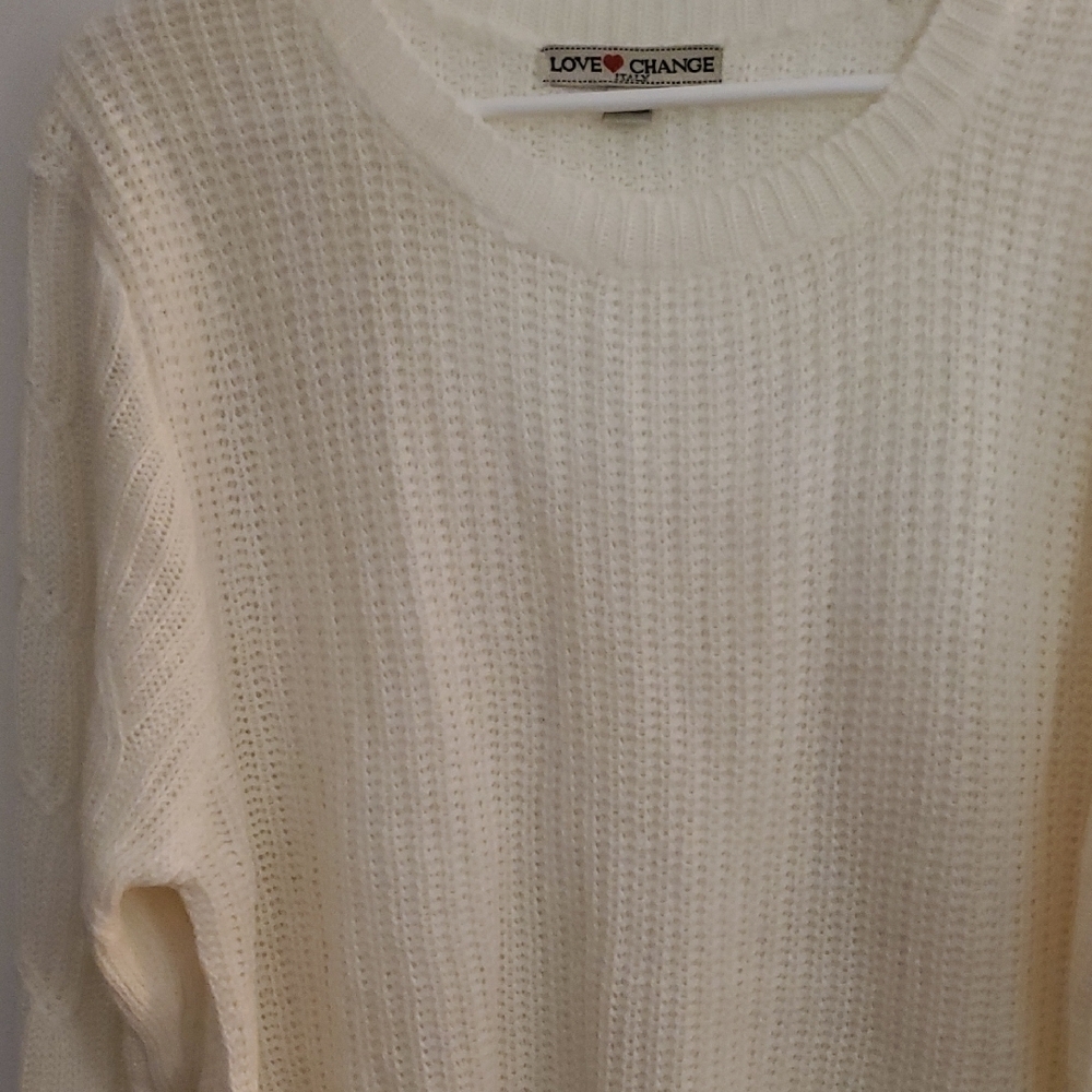 Calvin Klein Women's Ivory Crew Neck Sweater - Picture 8 of 11